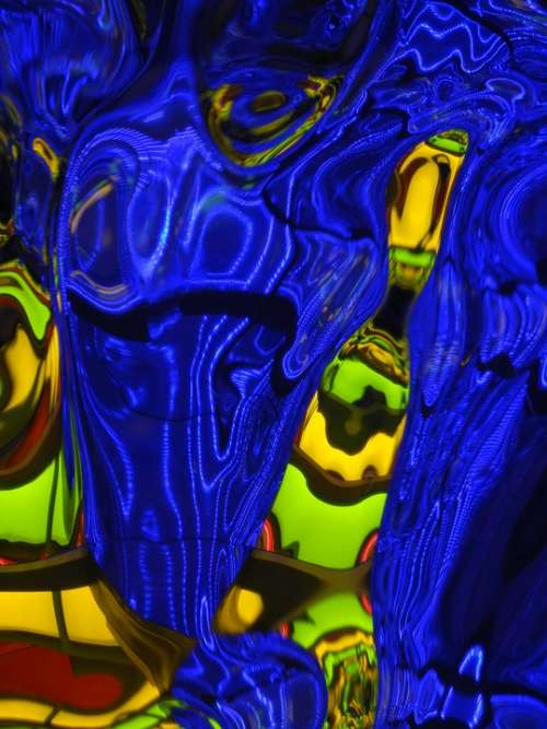 Abstract Blue Yellow Modern Modern Art Futuristic