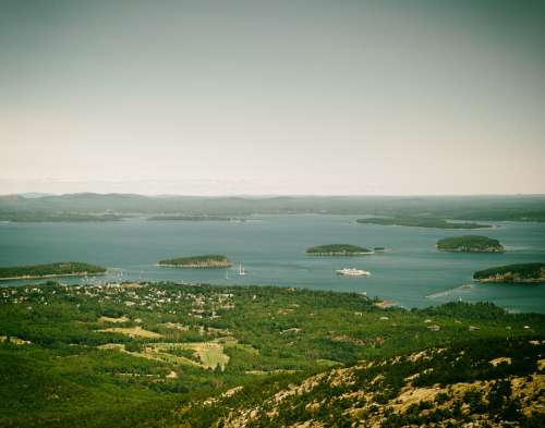 Acadia National Park Maine Aerial View Landscape