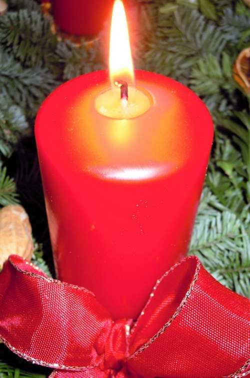 Advent Candle Burn Light Warm Hell Christmas Time