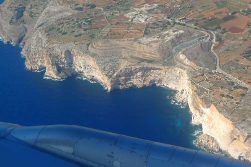 Aerial View Cliffs Dingli Cliffs Landscape Malta