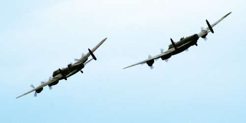 Aeroplane Fly Lancaster Bomber War Aircraft