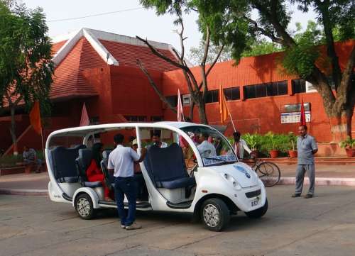 Agra Electric Vehicle Taj Drop-Off Taj Mahal India