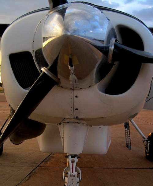 Aircraft Airplane Fixed Wing White Propeller Metal