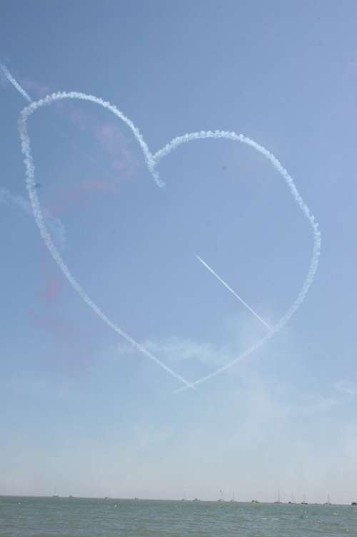 Aircraft Heart Figure Air Show Sea England