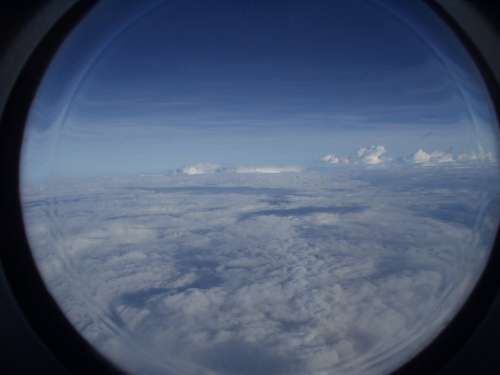 Aircraft Clouds Sky Window Porthole Blue View