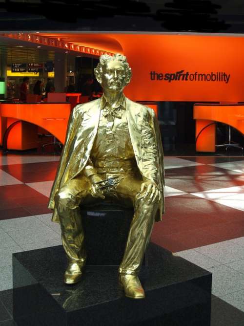 Airport Munich Germany Bavaria Golden Statue