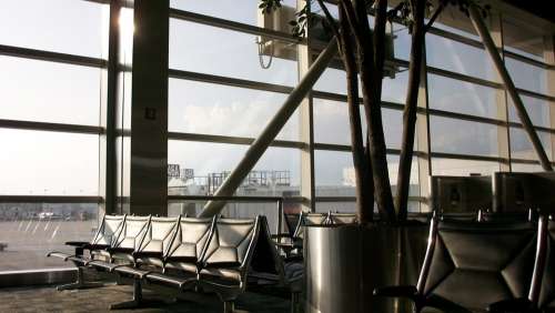 Airport Waiting Detroit Seats Travel