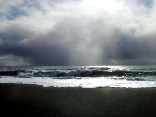 Alaska Beach Coast Coastline Ocean Clouds