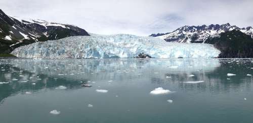 Alaska Ice Glacier Snow Blue Water Beautiful