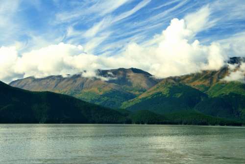Alaska Wilderness Lake Water Rock Mountain Clouds