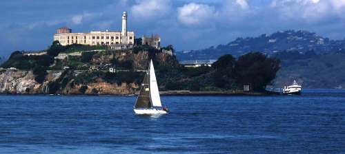 Alcatraz San Francisco Prison Jail Sailboat Bay
