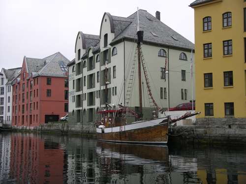 Alensund Channels Wooden Boat Norway