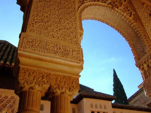 Alhambra Granada Andalusia Spain Patio Lions