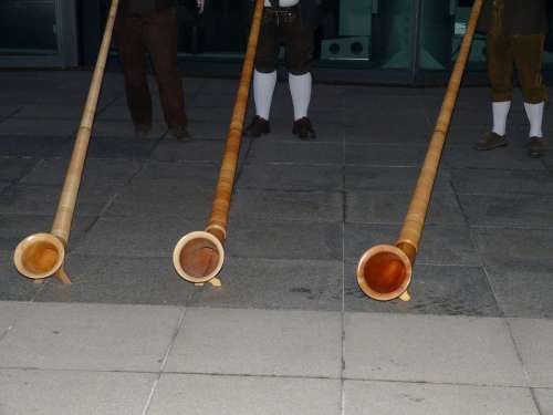 Alphorn Bavaria Costume Music Tradition Instrument