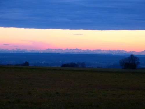 Alpine Mountains Evening Sky Hair Dryer