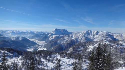 Alpine Panorama Austria Winter Steinplatte