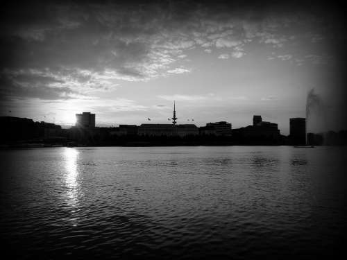 Alster Black And White Hamburg