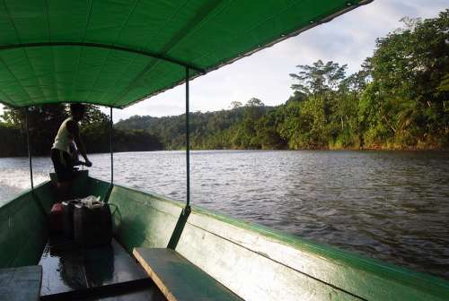 Amazon Canoe River Sunset Water Barca Landscape
