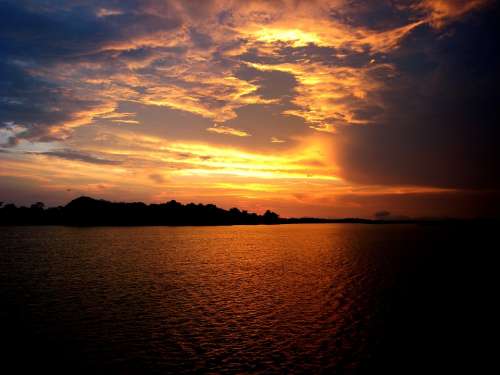 Amazonas Sunset Amazon River Brazil