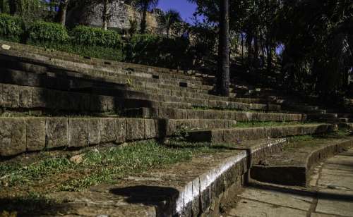 Amphitheater Steps Stairs Outdoors Stone Antique