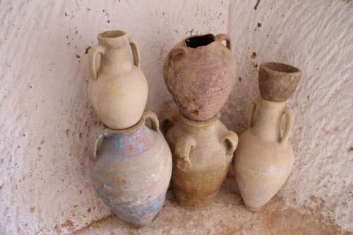 Amphores Tunisia Pots Old Culture Stone History