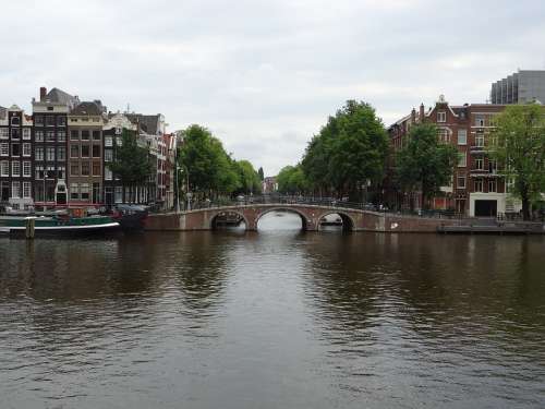 Amsterdam Netherlands Holland Bridge Water River