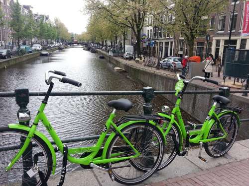 Amsterdam Bike Canal Channel Netherlands Holland