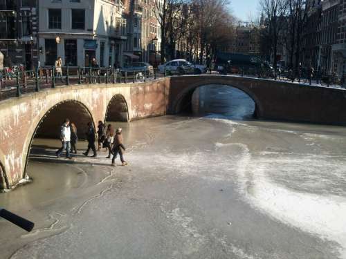 Amsterdam Canal Winter Ice Canals Frozen