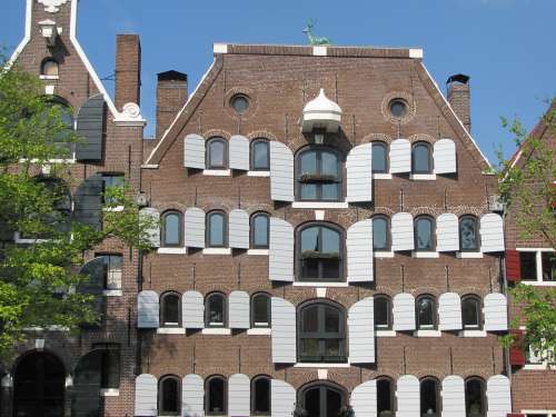 Amsterdam Canal House Building Construction Art