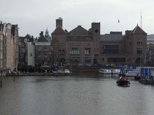 Amsterdam City Harbor Harbour Water Holland