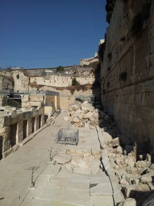 Ancient Walls Of Jerusalem City Of David Israel