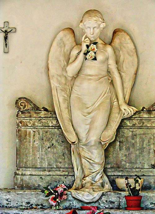 Angel Statue Concrete Cemetery Death Grave