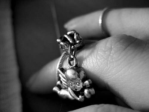 Angel Pendant Necklace Jewellery Gift Macro Black