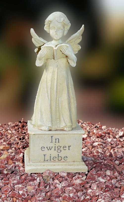 Angel Statue Cemetery Tombstone Mourning Figure