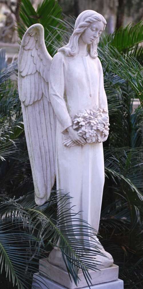 Angel Monument Statue Sculpture Cemetery Graveyard