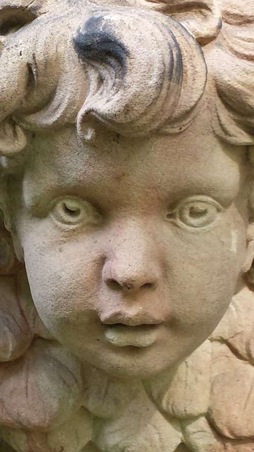 Angel Sculpture Boy Cemetery Statue Stone