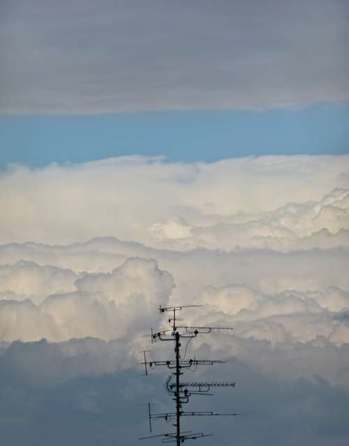 Antenna Clouds Cloudscape Sky Ether Colors