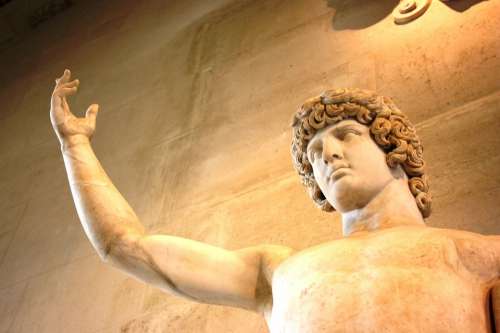 Antinoo Sculpture Marble Louvre Museum