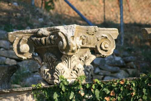 Antique Roman Greece Ivy Ancient Stone Carved