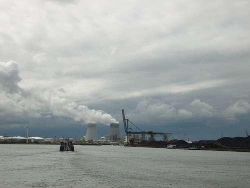 Antwerp Port Belgium Weather Clouds Sky