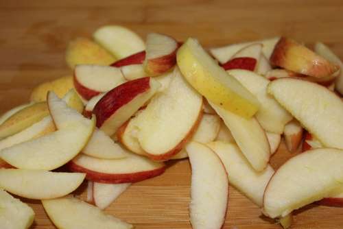 Apple Apples Slices Sliced Chopped Chop Board