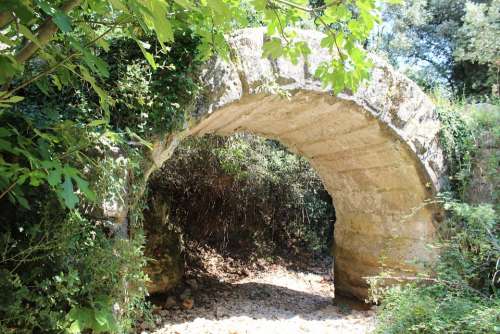 Aqueduct Nimes Antique Rome Archaeology