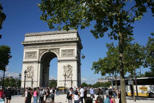 Arc De Triomphe Paris Monument Landmark Panorama