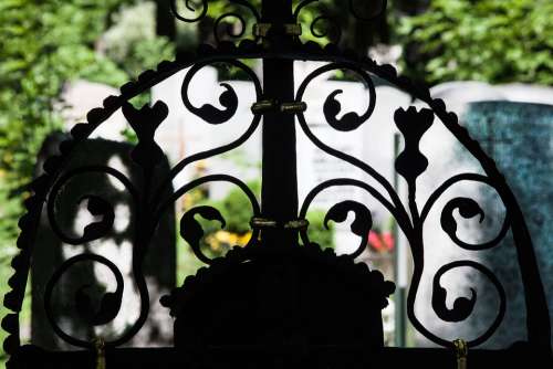 Arch Wrought Iron Gilded Graves Cemetery Park