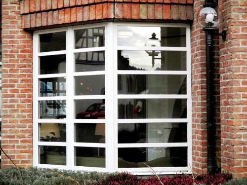 Architecture Facade Brick Window Mirroring Lantern
