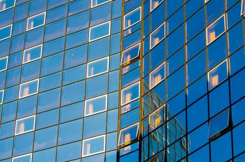 Architecture Background Blue Building Business