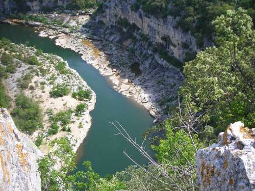 Ardeche River France Canyon Gorge