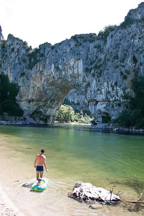 Ardèche Rock Gate Stone Arch Waters Gorge Tourist
