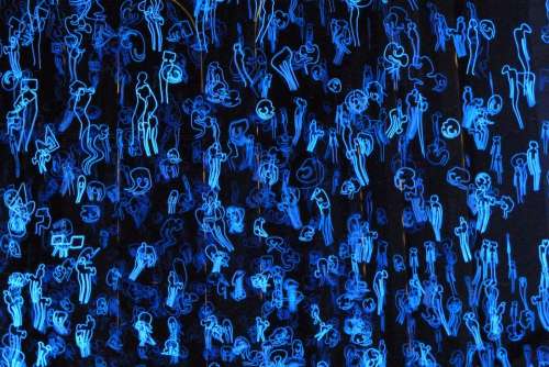Art Symbol Blue Figure Krems Exhibition