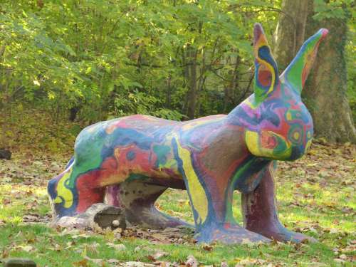Art Statue Colorful Color Abstract Park Stuttgart